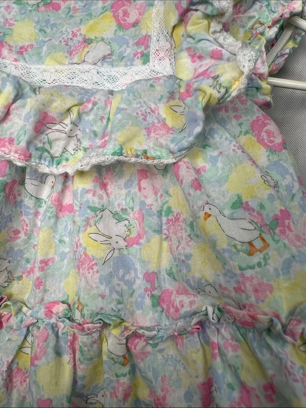 Janie and Jack Pastel Floral Ruffle Dress & Diaper Cover - Pink, Yellow, Blue